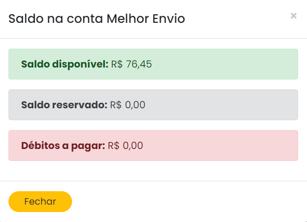 A visualização dos valores registrados será exibida