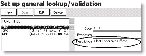 From Customers, select Set up tables > General lookup/validation