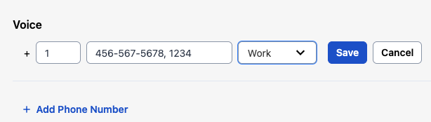 Contact method with an extension