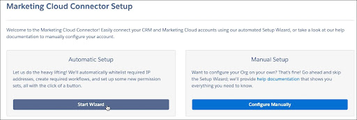 Marketing Cloud Connector Setup Wizard