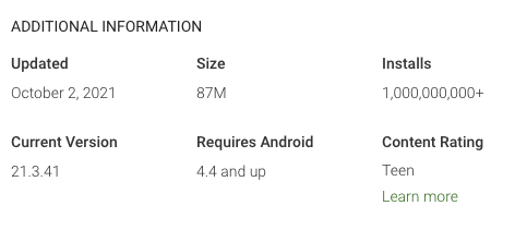The size shown on the Play Store website will be the download size for the universal APK. Notice it's significantly larger than what a user will see on the Play Store app.