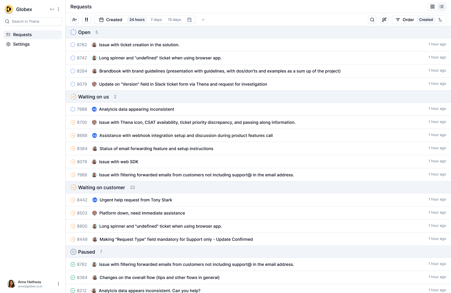 Track all conversations from Slack, email, and web chat in a single place 