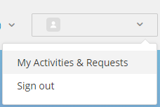 My activities and requests button.