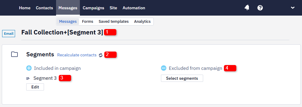 Campaign Segments Screen
