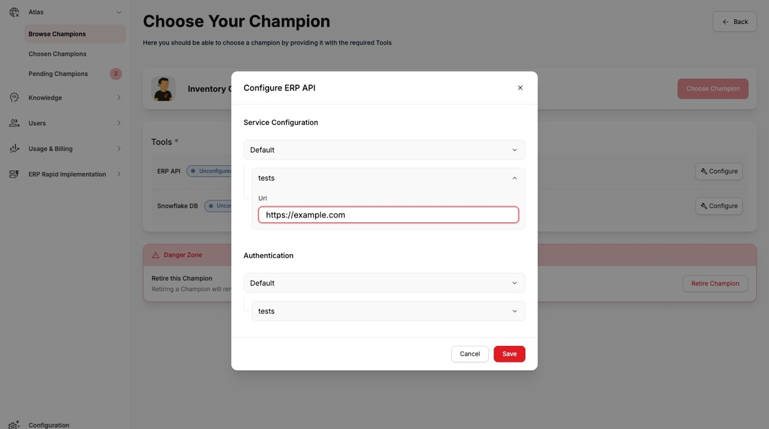 Service Configuration Form
