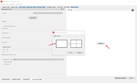 Figure 15. Add and select a scene viewer layout to display the fitting results.