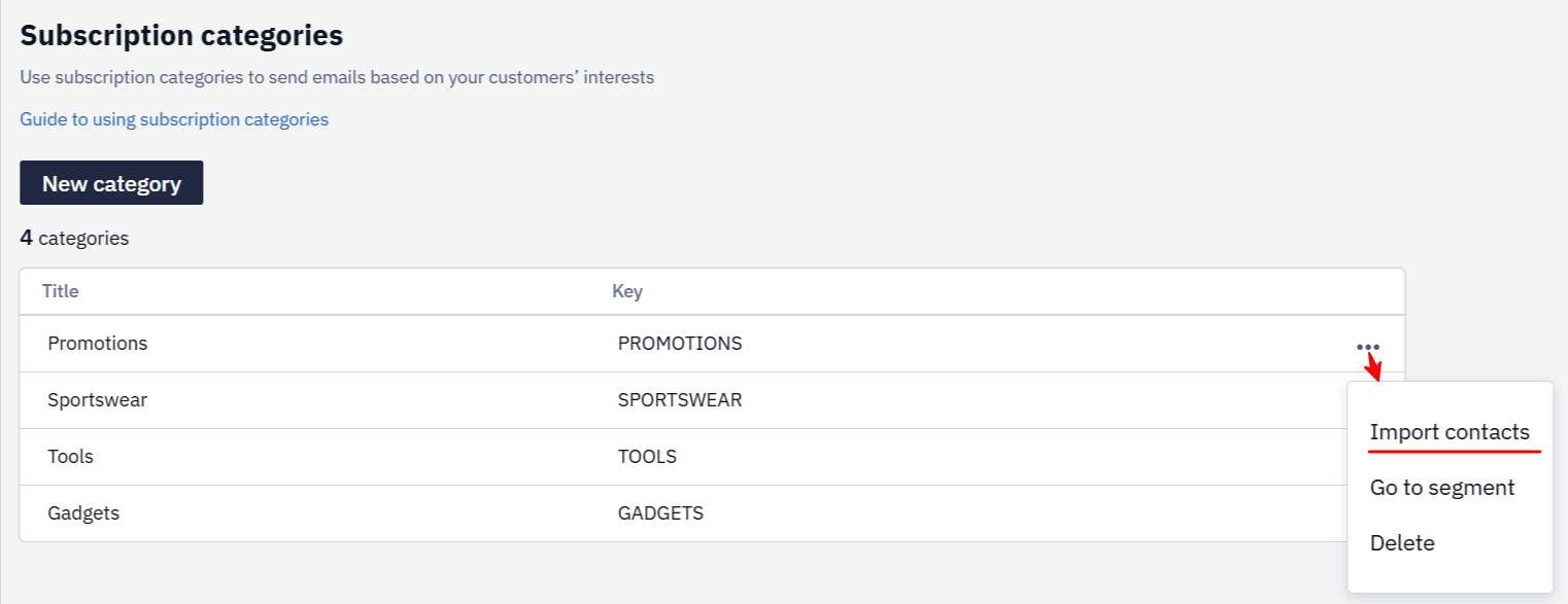 Import contacts