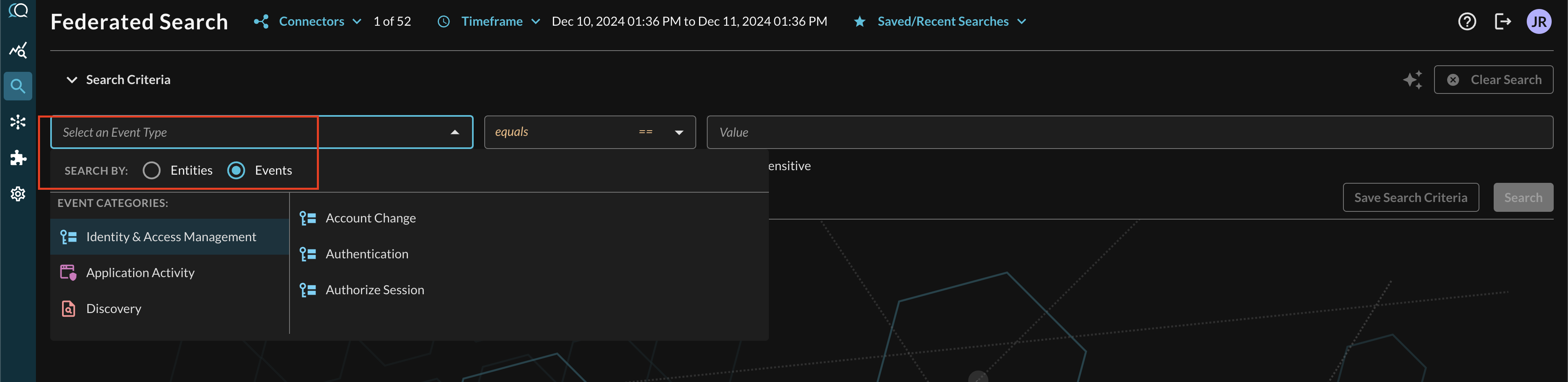 FIG. 6 - Searching for Authentication Event Classes