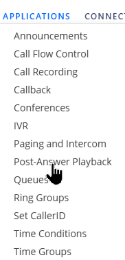 Screenshot of the Post-Answer Playback menu tab