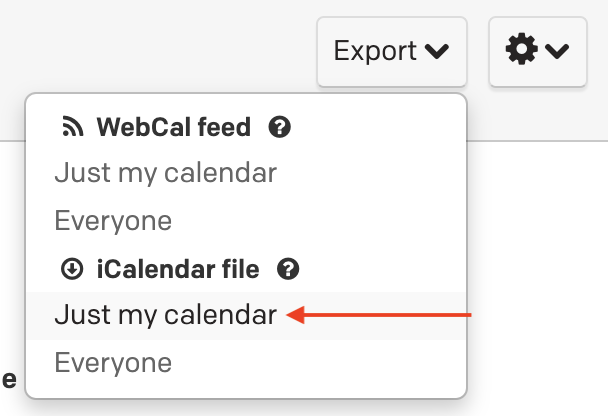 Export just my calendar