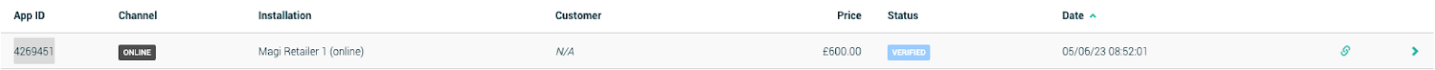 You can observe this via the Backoffice application.