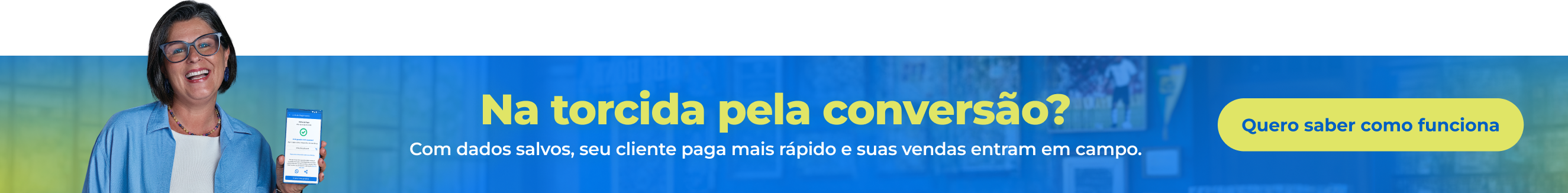 Clientes cansados de preencher tudo de novo no checkout? Com dados salvos, seu cliente so confirma e paga.