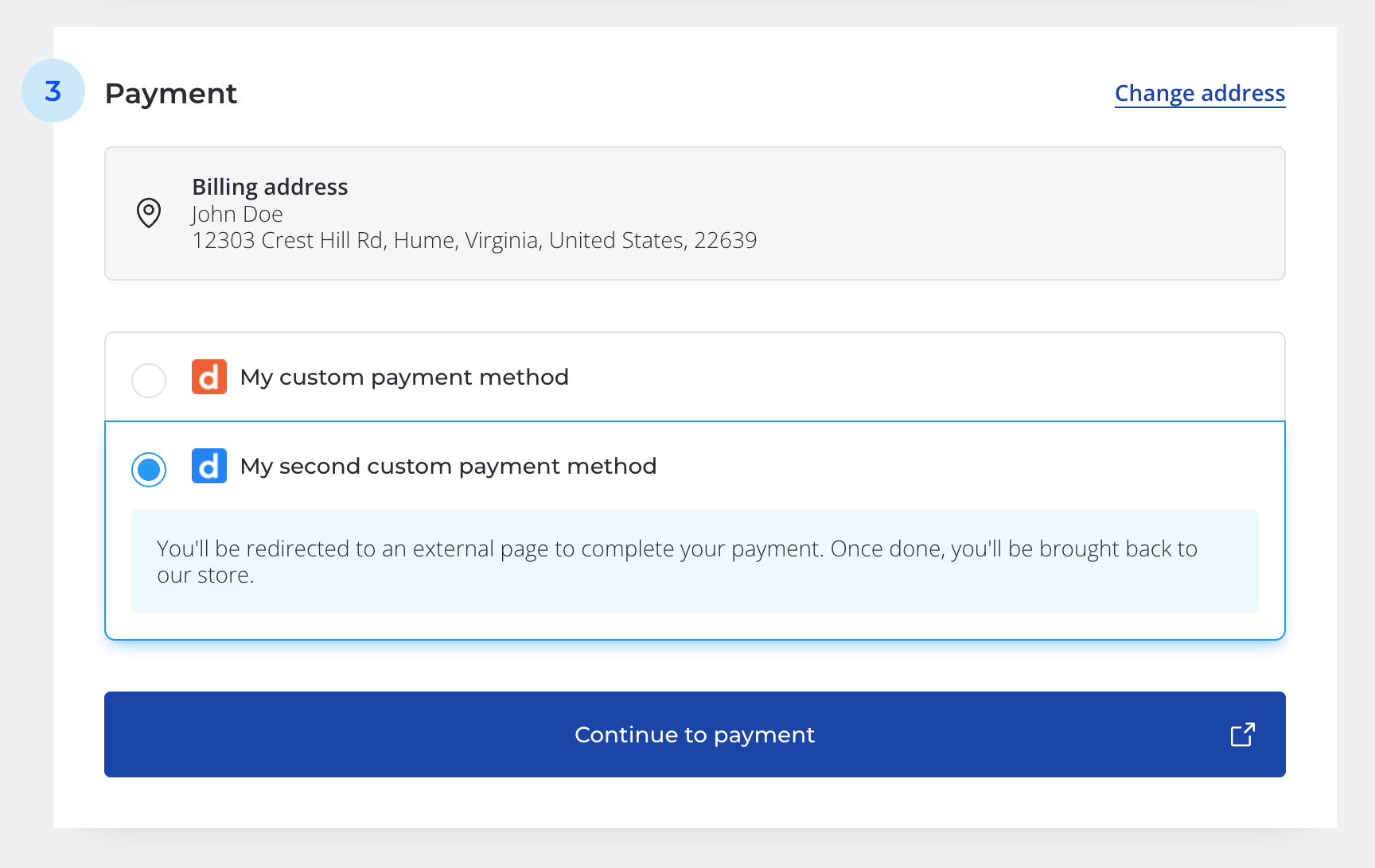 Custom Payment Method at Checkout