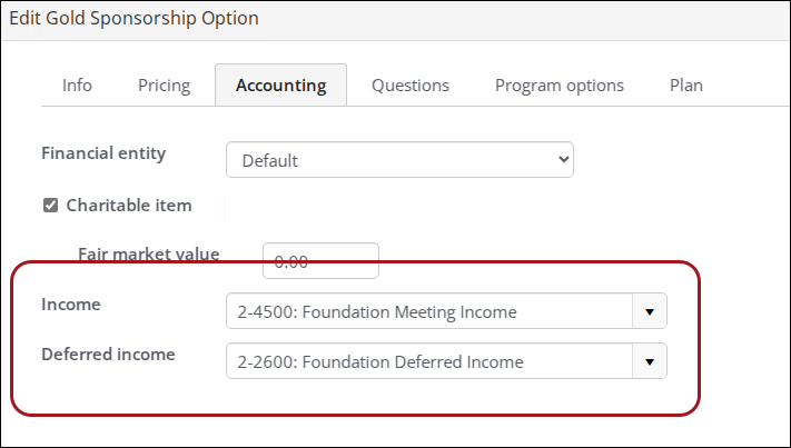Deferred income account