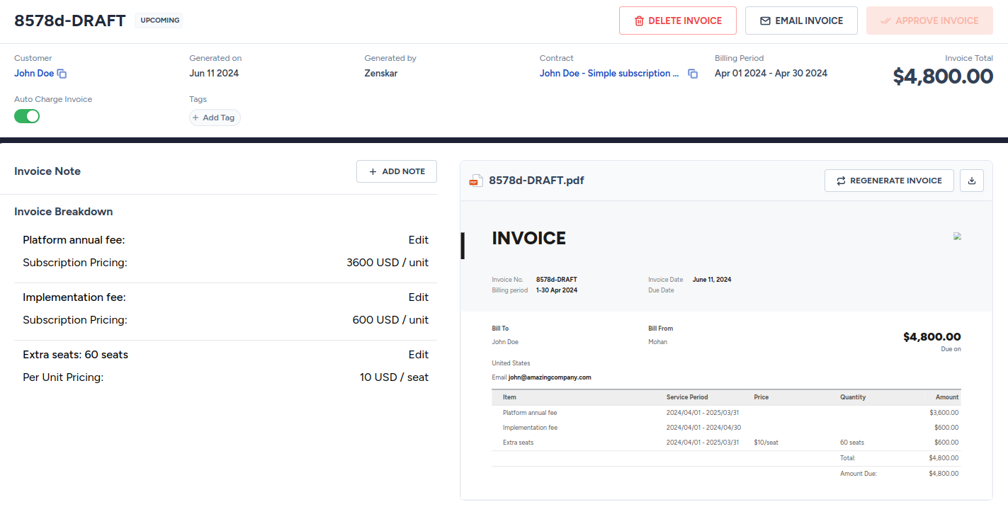 Fig. 9: Invoice.