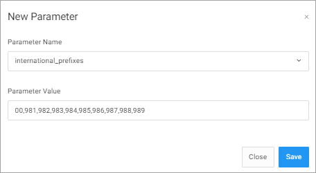 Screenshot of the **New Parameter** form with multiple values added