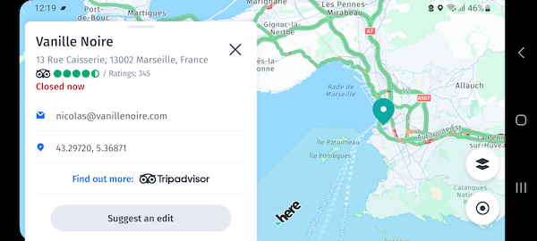 Tripadvisor in HERE WeGo