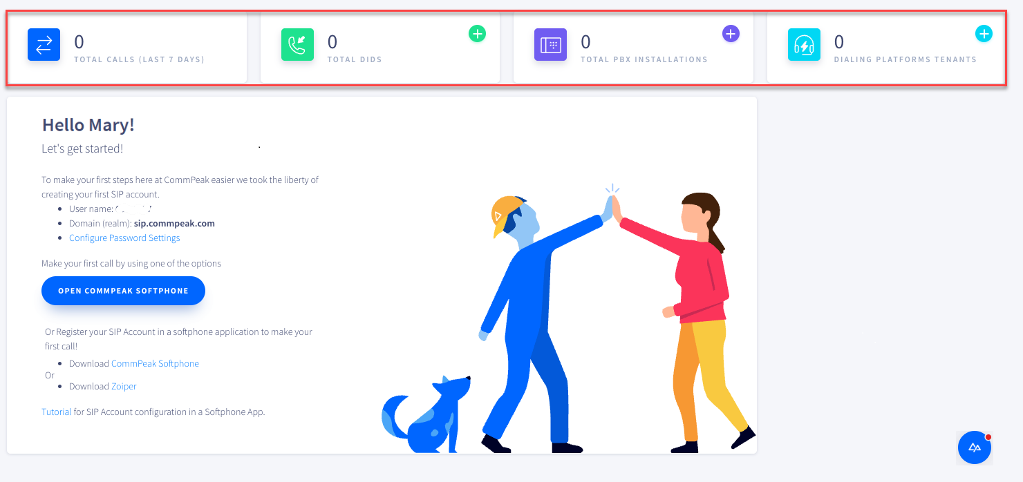 Screenshot of the Home page 
