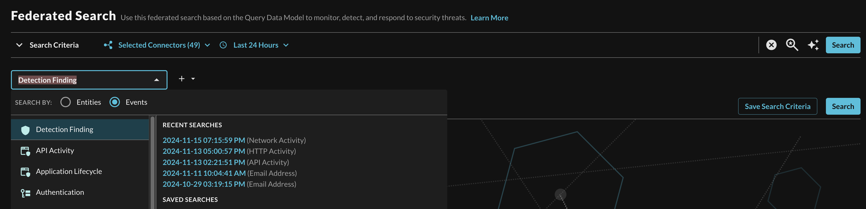 FIG. 8 - Showing Event-based search in Query Federated Search