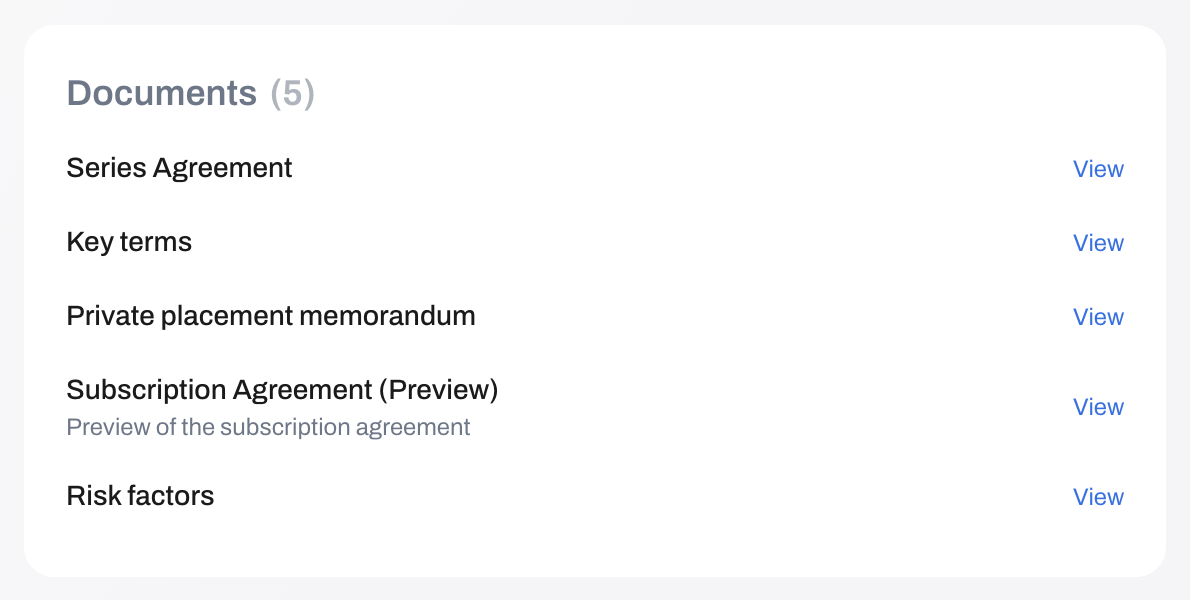 A document list with each row opening a viewer