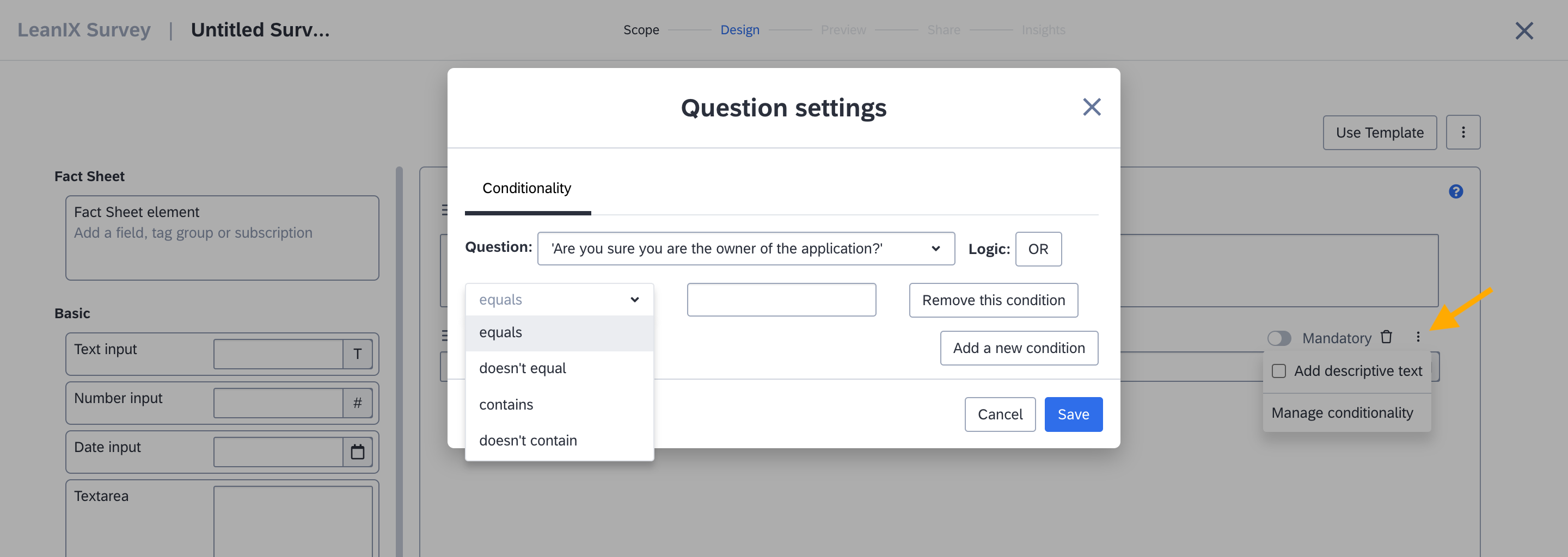 Making a Question Conditional