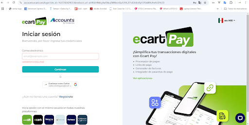 Image 4. Ecart Pay Login Page