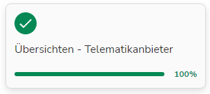 Übersichten innerhalb der Telematikanbieter App starten