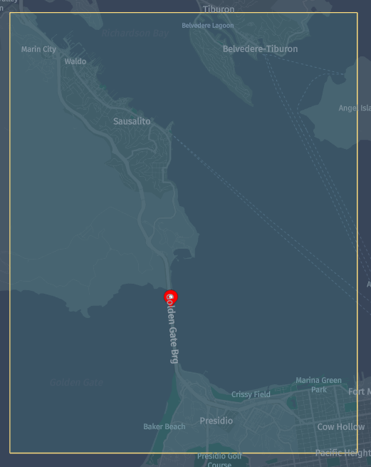 Tile that covers Golden Gate Bridge in San Francisco