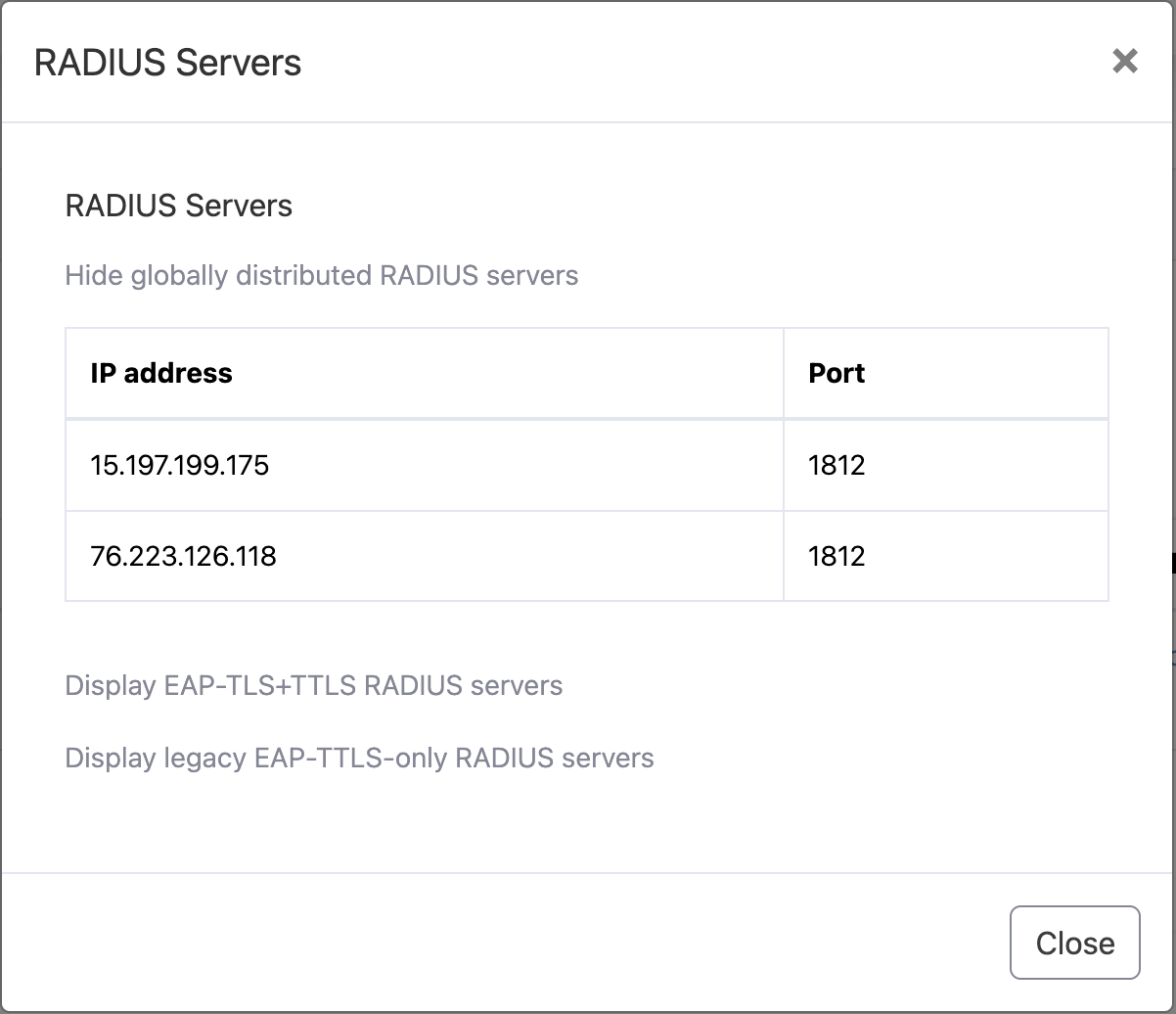 Choose any two IP addresses