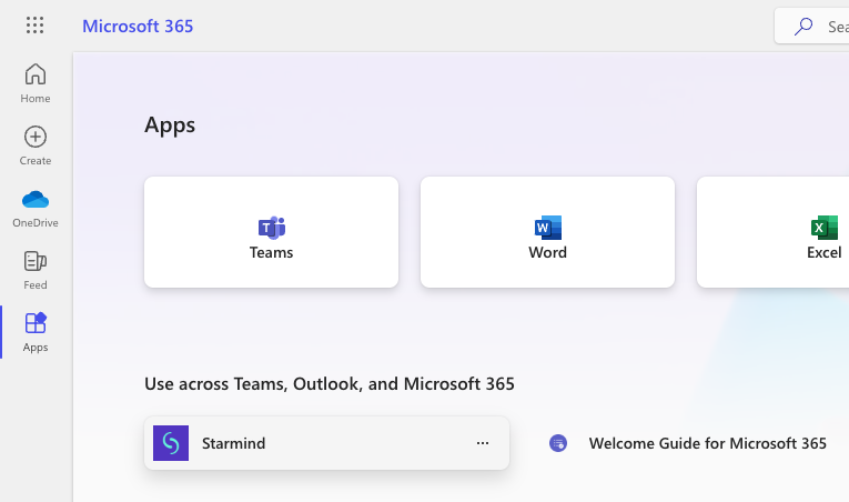 Test Starmind Integrated App in Microsoft 365