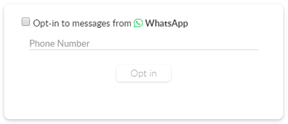The embedable web form for acquiring a WhatsApp opt-in