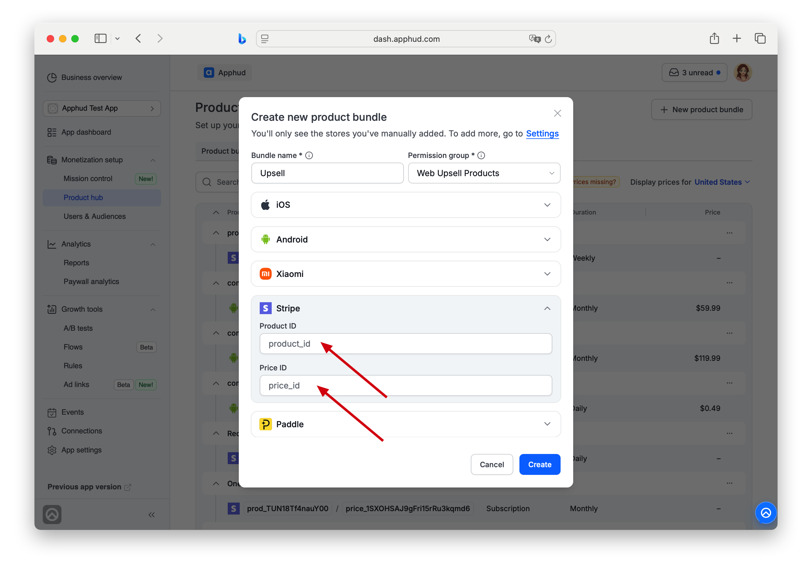 ProductHub - Stripe product with Price configuration