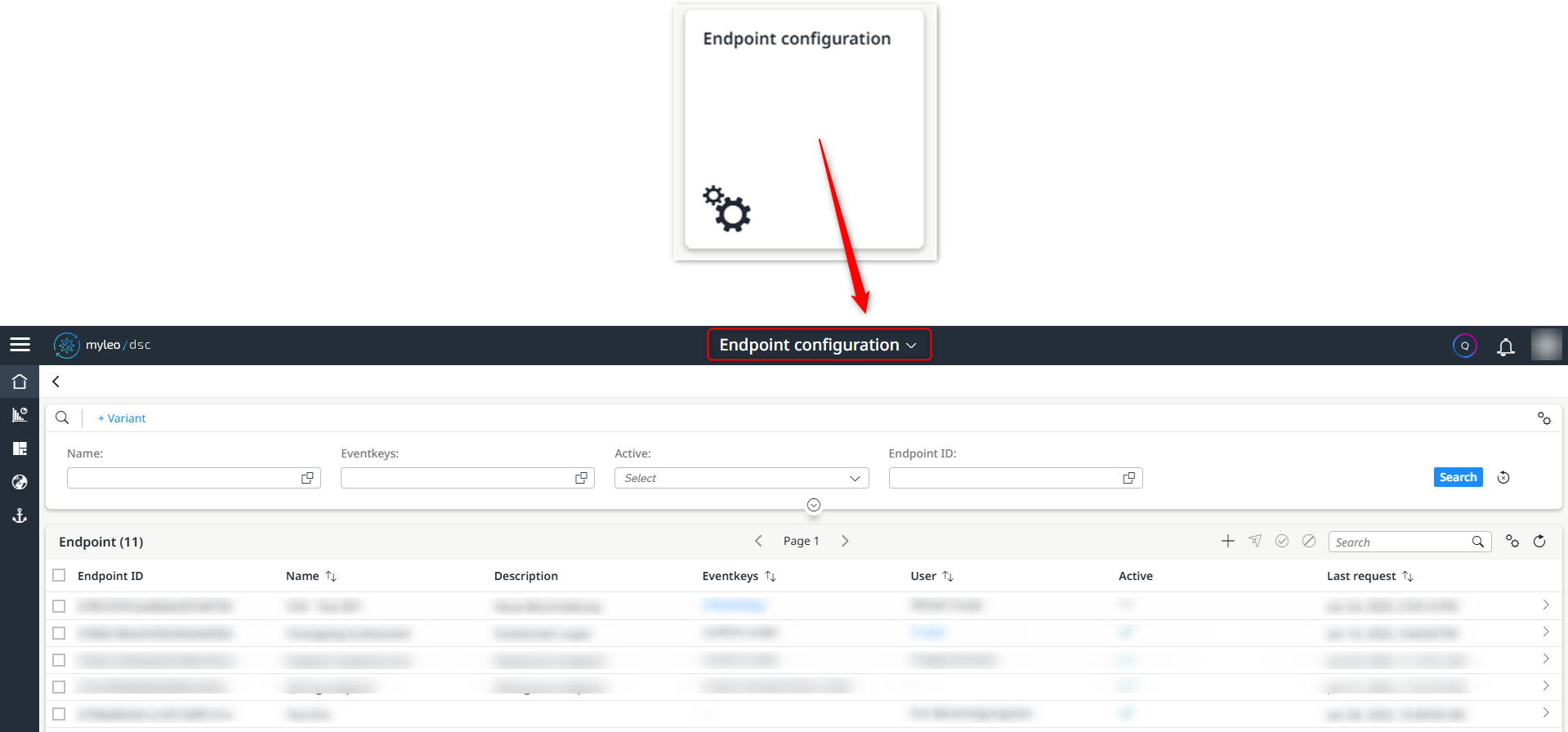 Open the new ‘Endpoint configuration’ app