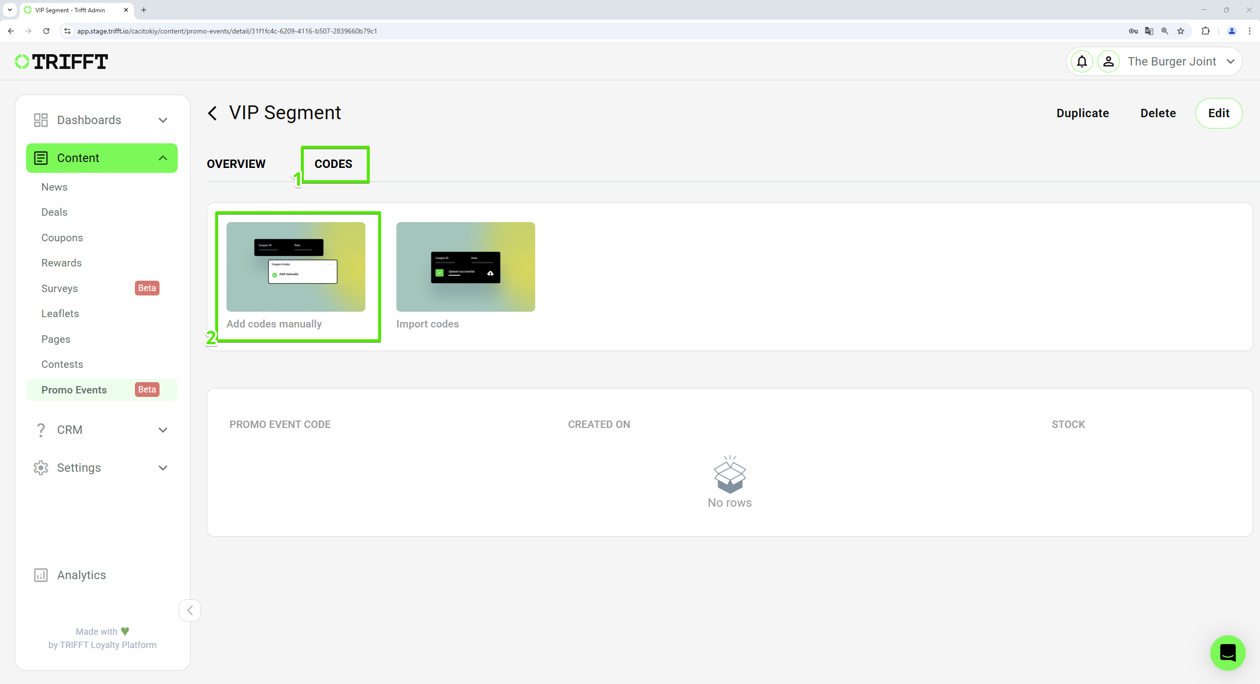 Setup the code manually - step 1/2