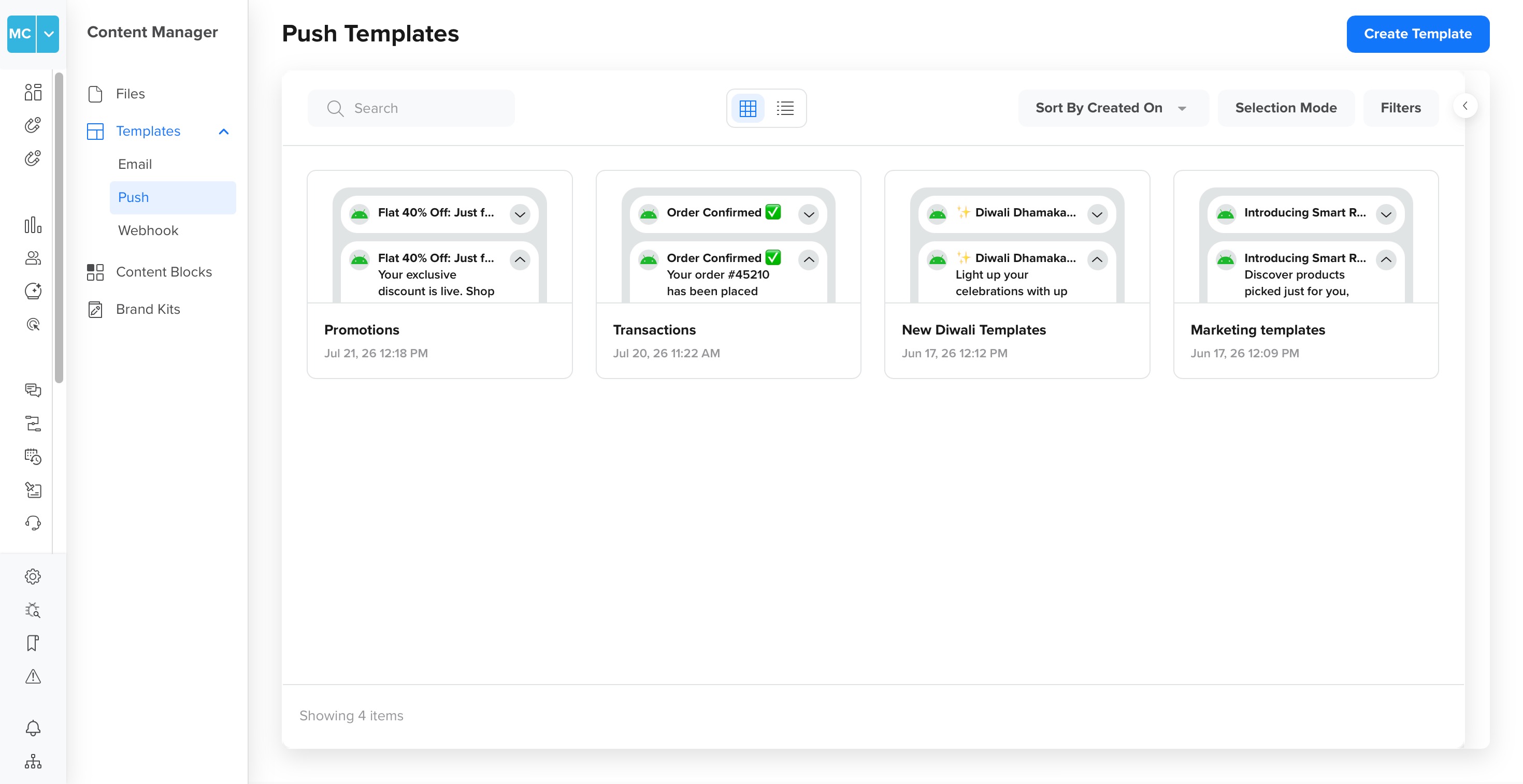 Push Templates