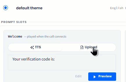 Screen shot with setting the Welcome slo