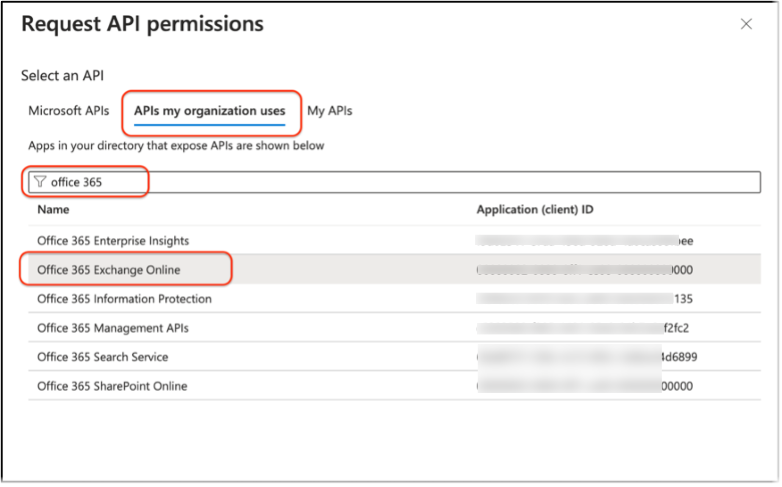 API Permissions - Office 365