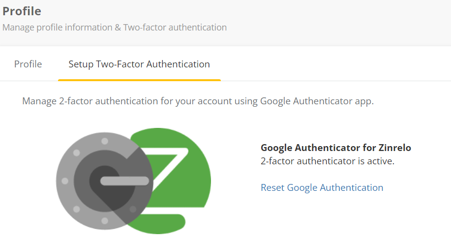 reset Google authentication