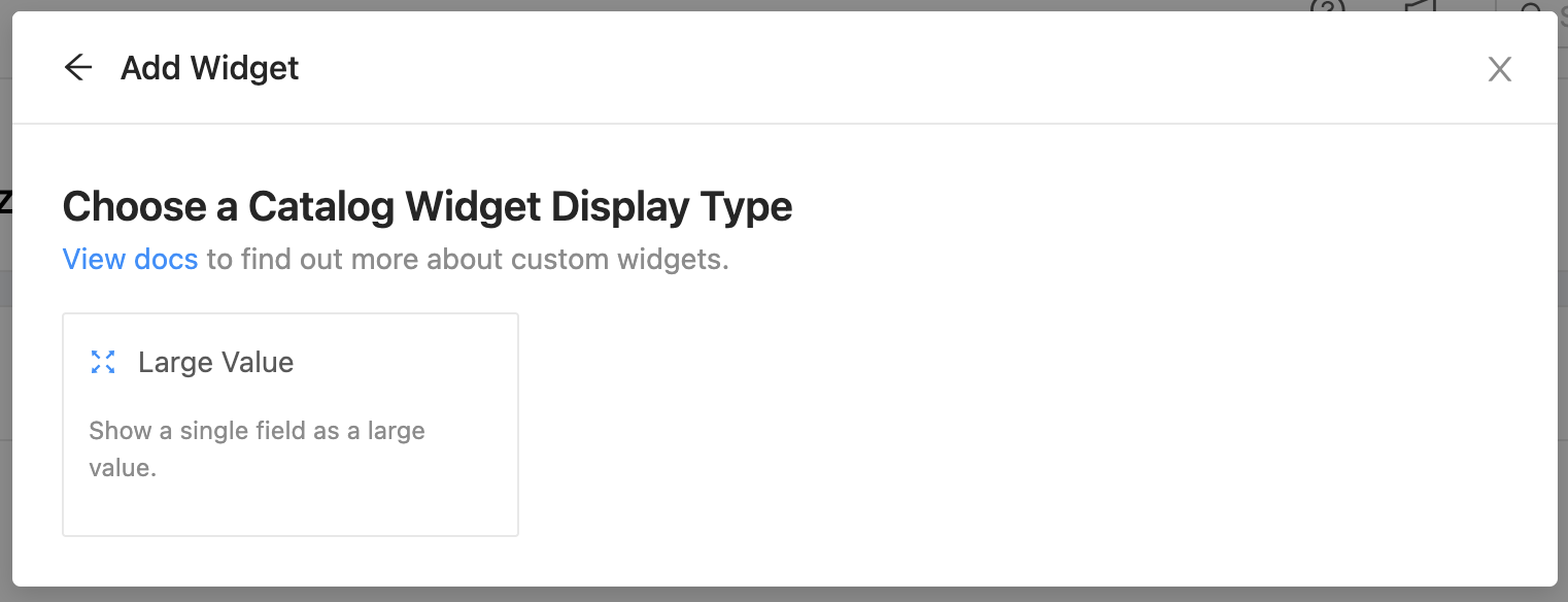 Catalog widget selector