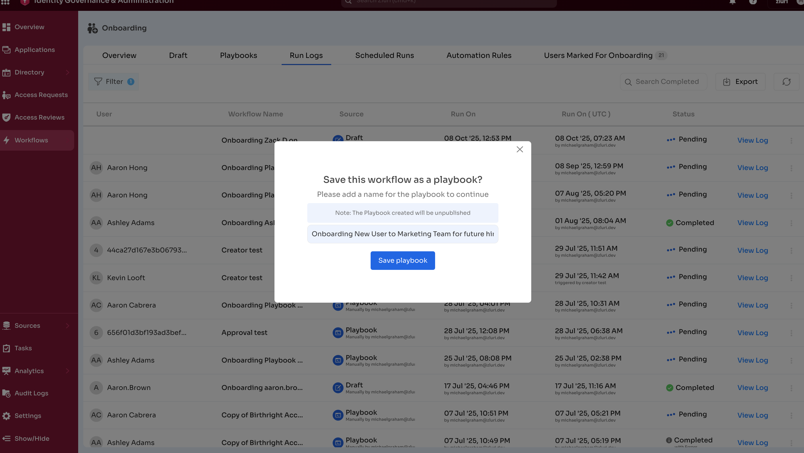 Run logs_Save as playbook.png