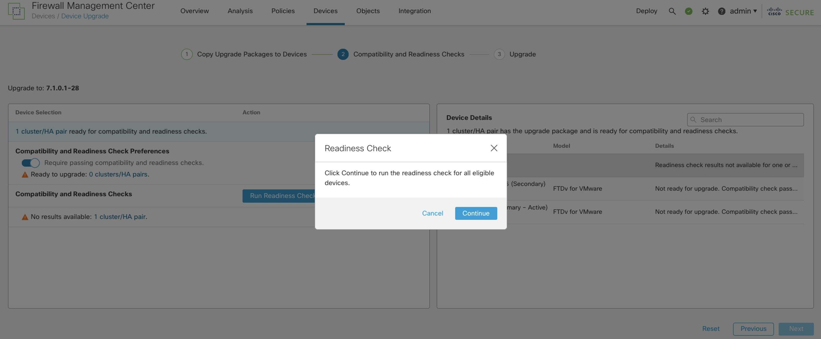 Figure 6: Run Readiness Check