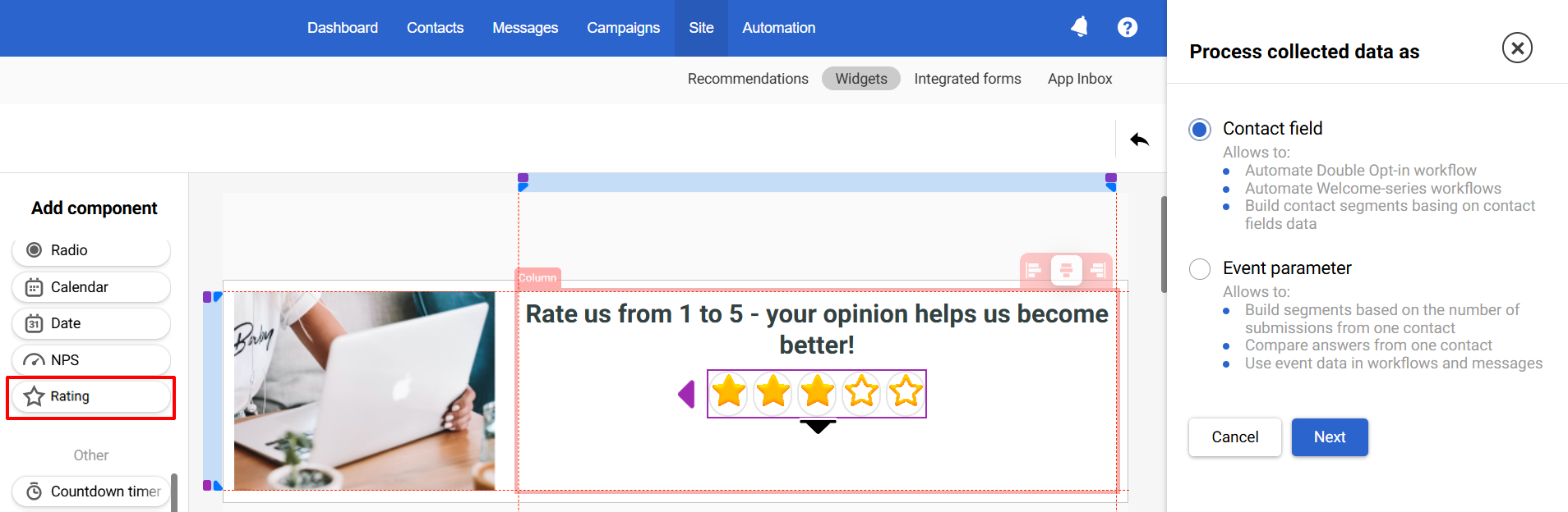 New Rating component