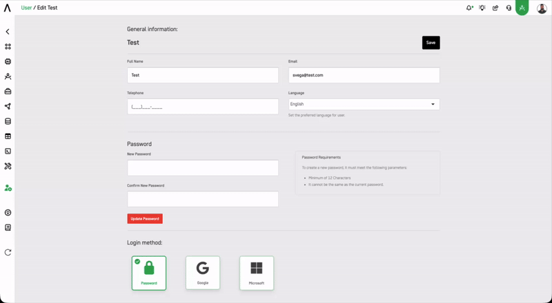 Login Method Switch