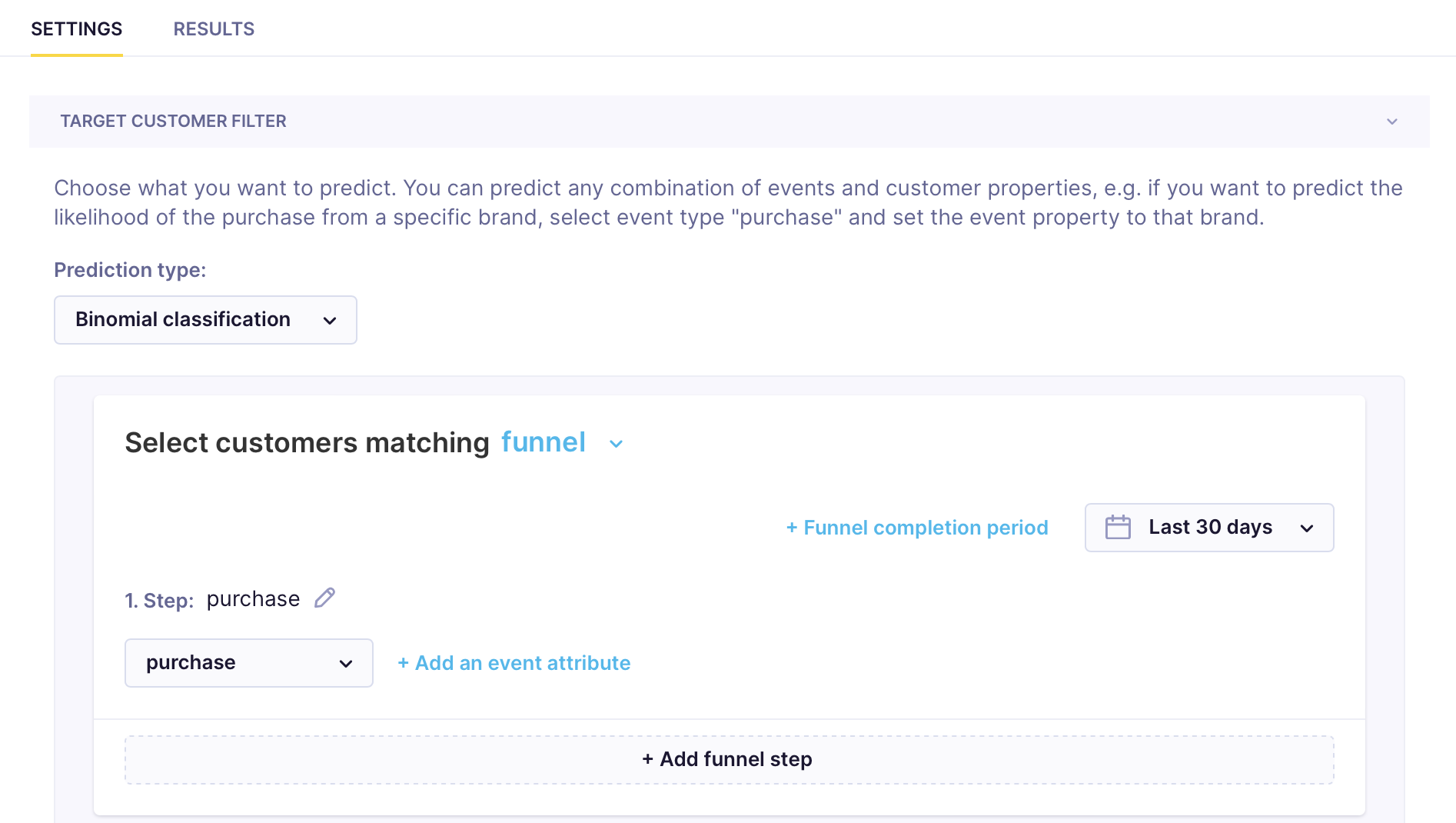 Add filter conditions to custom prediction.
