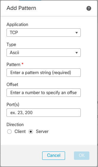 Add Pattern Dialog