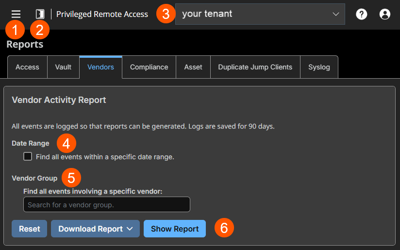 An image displaying a Vendor Activity Report with two entries for the vendor group "TestVendor2."