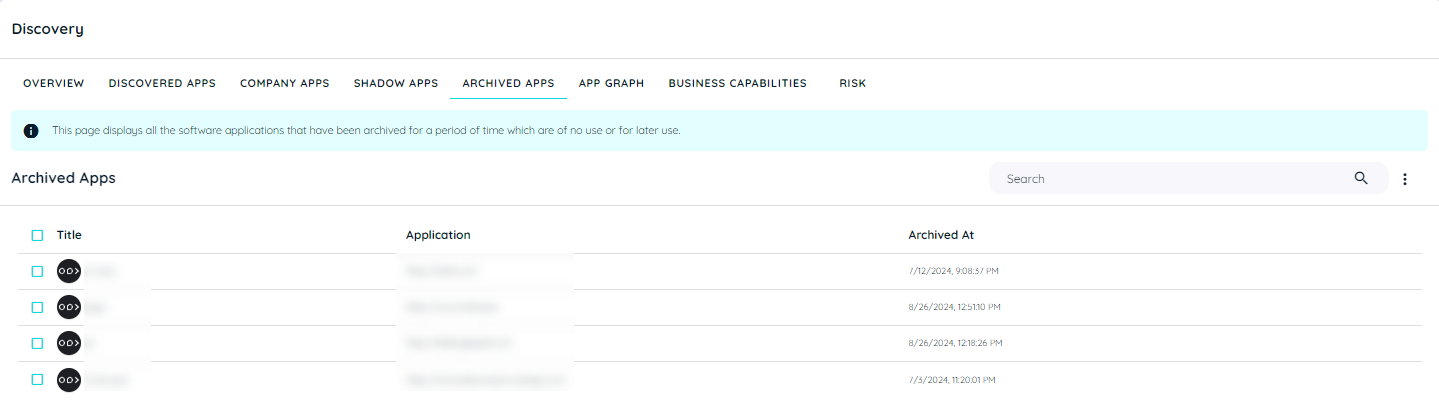 Archived Apps