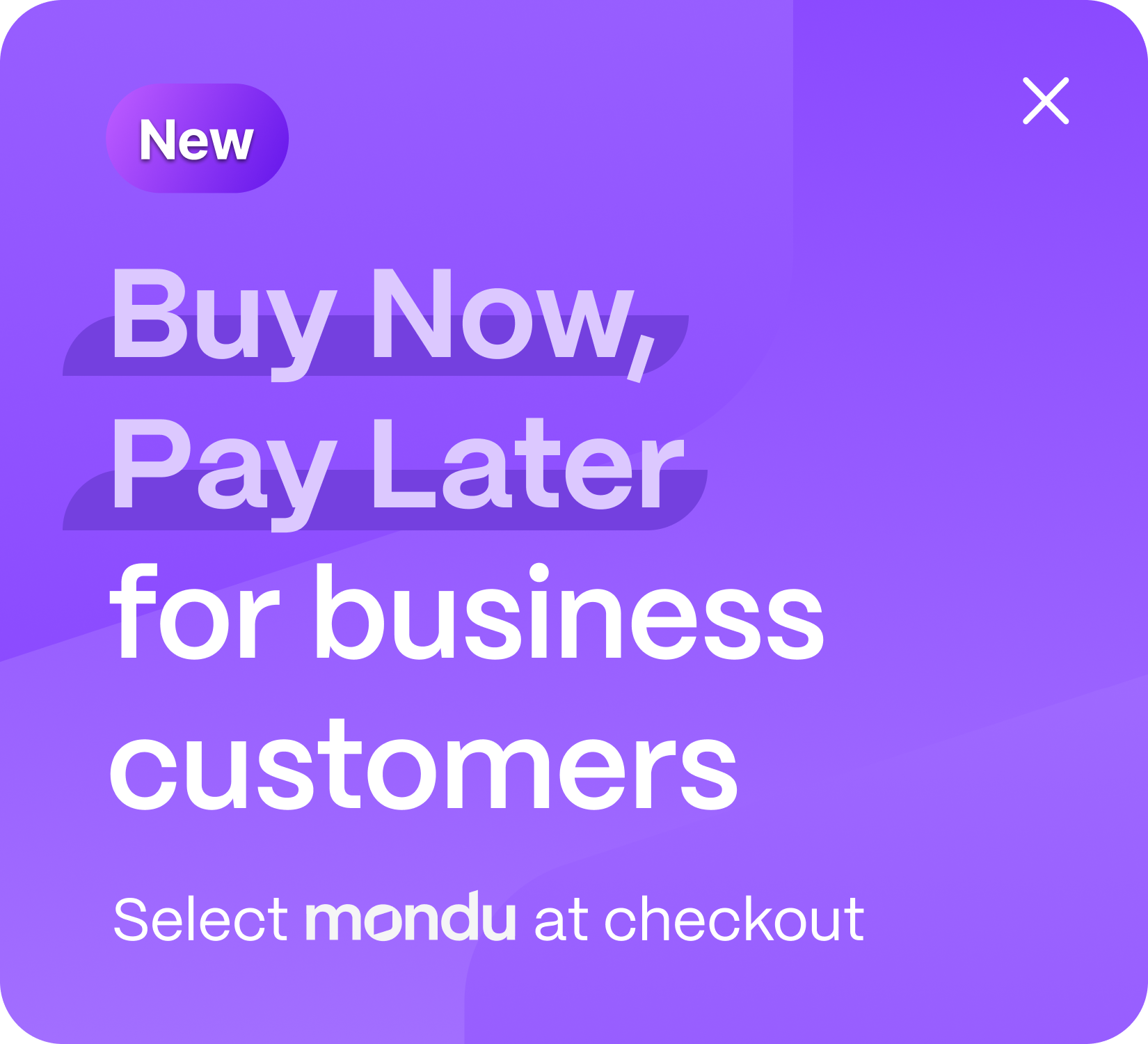 Example of one of our website pop-up banners.