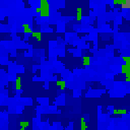 Binary image of a Python source file, blue with green marks at every line ending