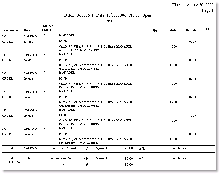 Batch Report